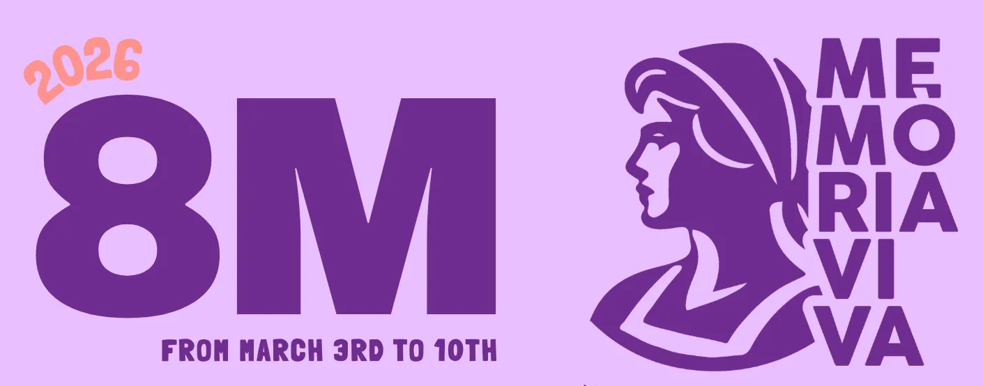 Poster for 8M 2026 and Memoria Viva in Benitachell, from 3 to 10 March