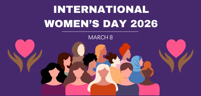 Día Internacional de la Mujer 2026, 8 de marzo: una ilustración de mujeres de diversos orígenes entre dos manos que sostienen corazones